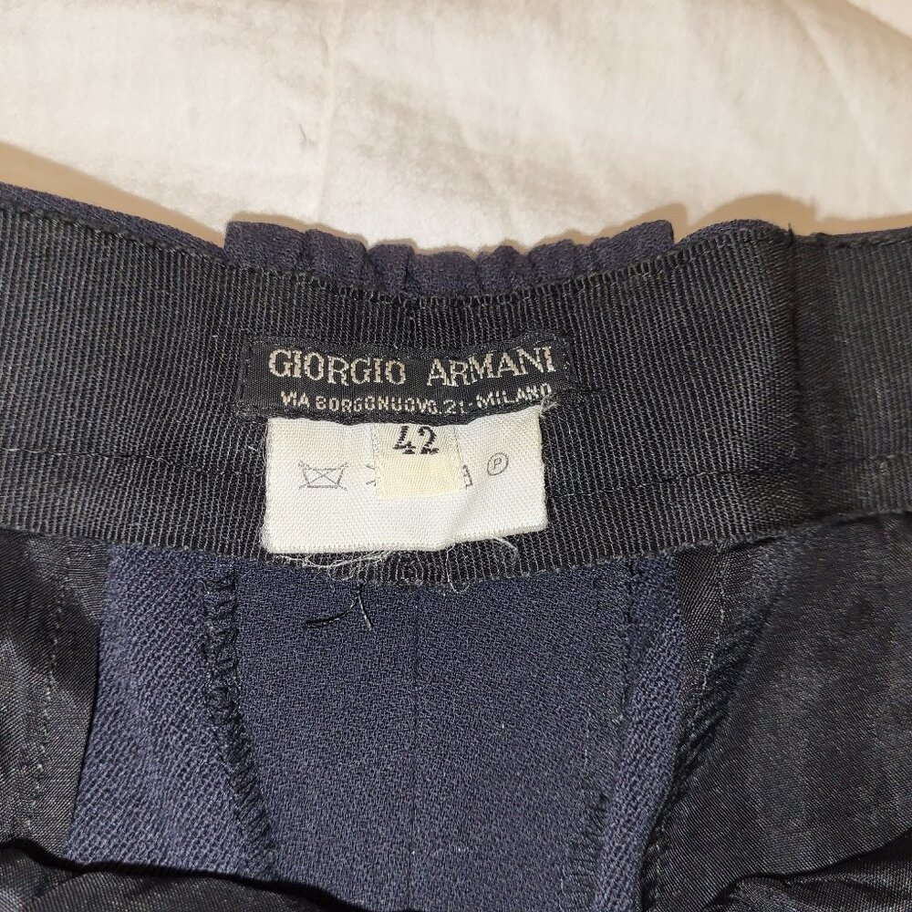 Women's Giorgio Armani Black Label Retro Vintage Black Career Pants - 8 - Picture 6 of 10